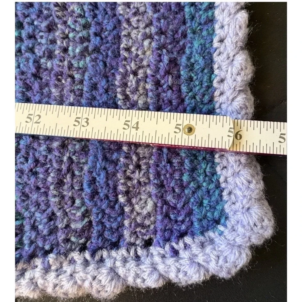Handmade Crocheted Purple Throw/Blanket 56 x 58